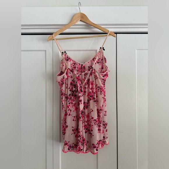 Betsey Johnson Pink Floral Nightgown size L - Picture 4 of 4